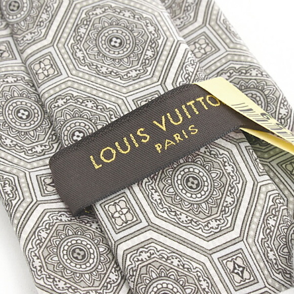Louis Vuitton tie for men, Monogram Flower, Silk, Brown Grey, - Picture 4 of 10